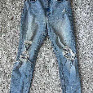 A&F Distressed Blue Jeans